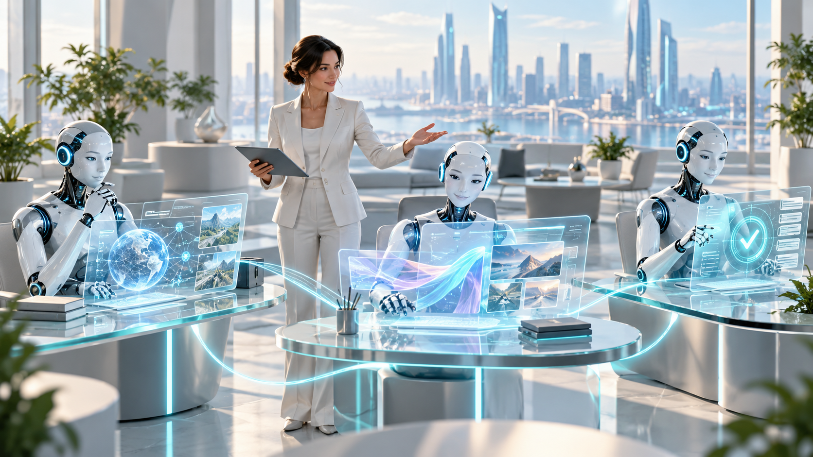 负责人协调 AI 团队概念图